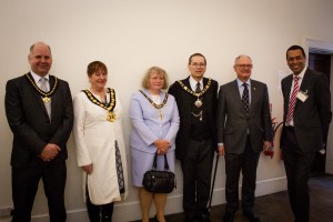 Nottingham dignitaries and David Ajose